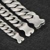 Trendy Creative Bone Buckle Necklace, Simple And Domineering Encrypted Sand Cuban Chain Titanium Steel Men'S Necklace