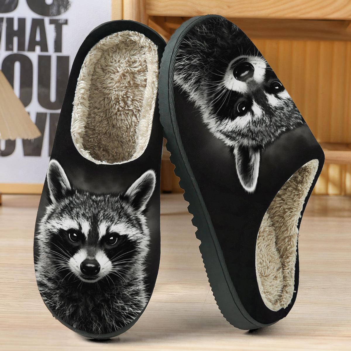 Baumwollschuhe, Rutschfeste Schuhe, Herren- und Damenschuhe, Hausschuhe mit Cartoon-Motiven 42-43 black