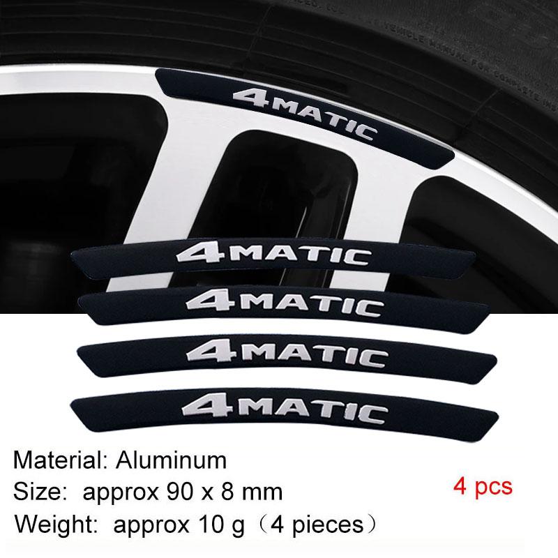 4 PCS Aluminum 4 Matic Car Badge Styling Wheel Hub Rims Decor Stickers