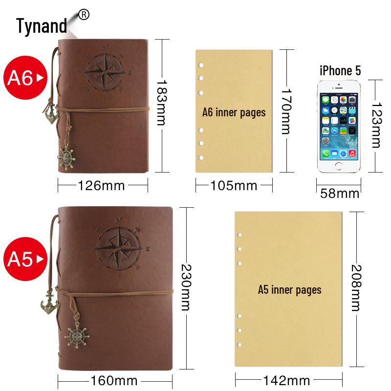 Korean Retro Loose-leaf Notebook: Creative Travel Diary with Pirate Ship Design