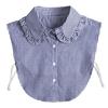 Fashion  Front Tie White Fake Collar for Women Stand Detachable Collar Fake Girls Vintage Lace Ladies False Blouse Collar