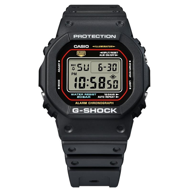 Casio G-SHOCK Herren Harz 200M Wasserdicht Stoßfest Alarm Quarz Uhr DW-5600RL-1