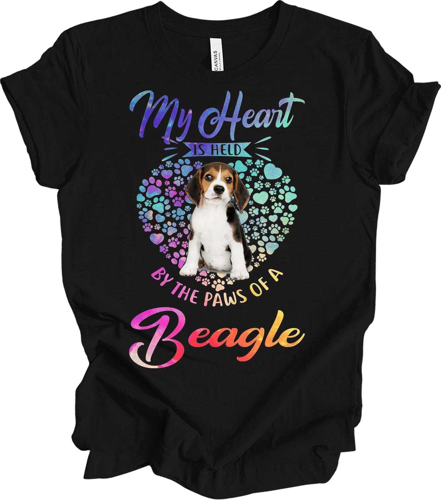 My Heart is Held by the Paws of a Beagle T shirt XL