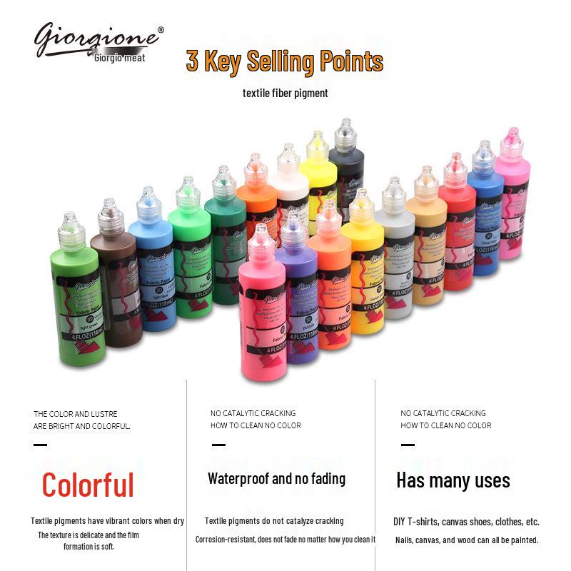 Giorgione 18-Color 3D Acrylic Paint Set for Kids - Fluorescent & Dimensional Painting