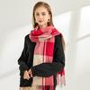 9-Color 2024 Autumn And Winter New Item Imitation Cashmere Thickened Warm Tassel Classic Plaid Temperament Shawl Scarf For Women
