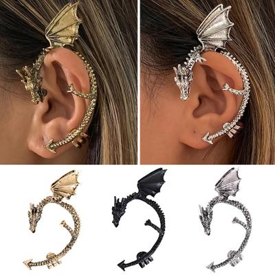 1Pc Dragon Shaped Ear Cuff Exaggerated Hip Hop Gothic Punk Non-Piercing Clip Wrap Cartilage Earring Fashion Accessory