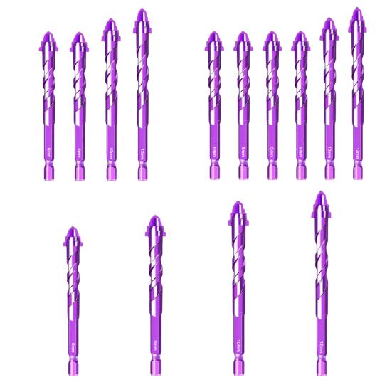 1/4/6Pcs Four-Edged Sawtooth Drill Bits High Hardness Rust Resistant Multifunctional Four Blade Serrated Eccentric Drill Bits
