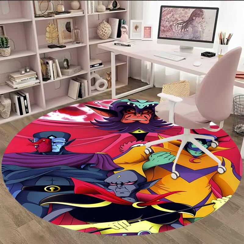 1pc UFO Robot Grendizer3 Print Round Carpet Chair Round Carpet Suitable for Bedroom Living Room Home Decorative Carpet