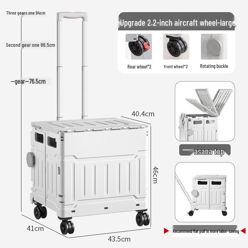 Portable Stair-Climbing Trolley: Folding Cart for Groceries, Camping, and Outdoor Use