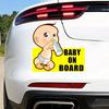 Baby On Board Car Sticker - Cute Cartoon Infant Milk Bottle Design,  Waterproof Decal, Car Window Safety Reminder for Parents