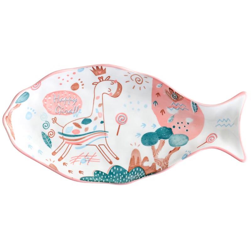 Cute Deer Design Ceramic Fish Plate
