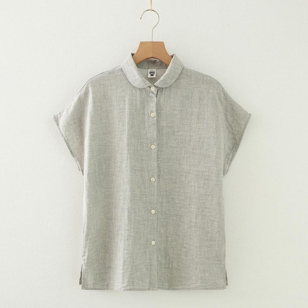 Japanese Minimalist Yuanbao Collar Double Layer Cotton Gauze Sleeveless Women's Shirt