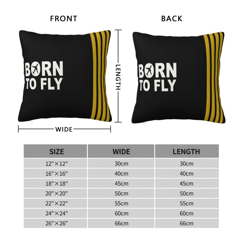 Maßgeschneiderte Luxus Born To Fly Streifen Kissenbezug für Sofa Weich Pilot Luftkampf Kissenhülle