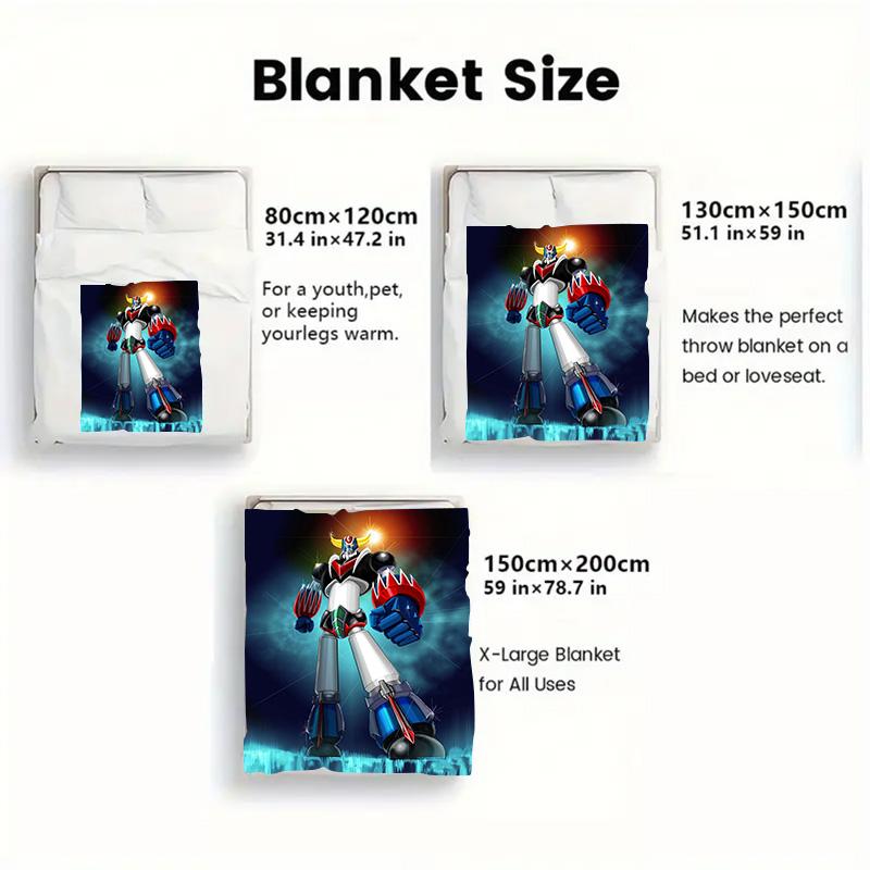 Mazinger Z 2D Flat Pattern Flannel Blanket High quality All Seasons Warmth and Comfort Perfect for Christmas Gifts.NMT0928271