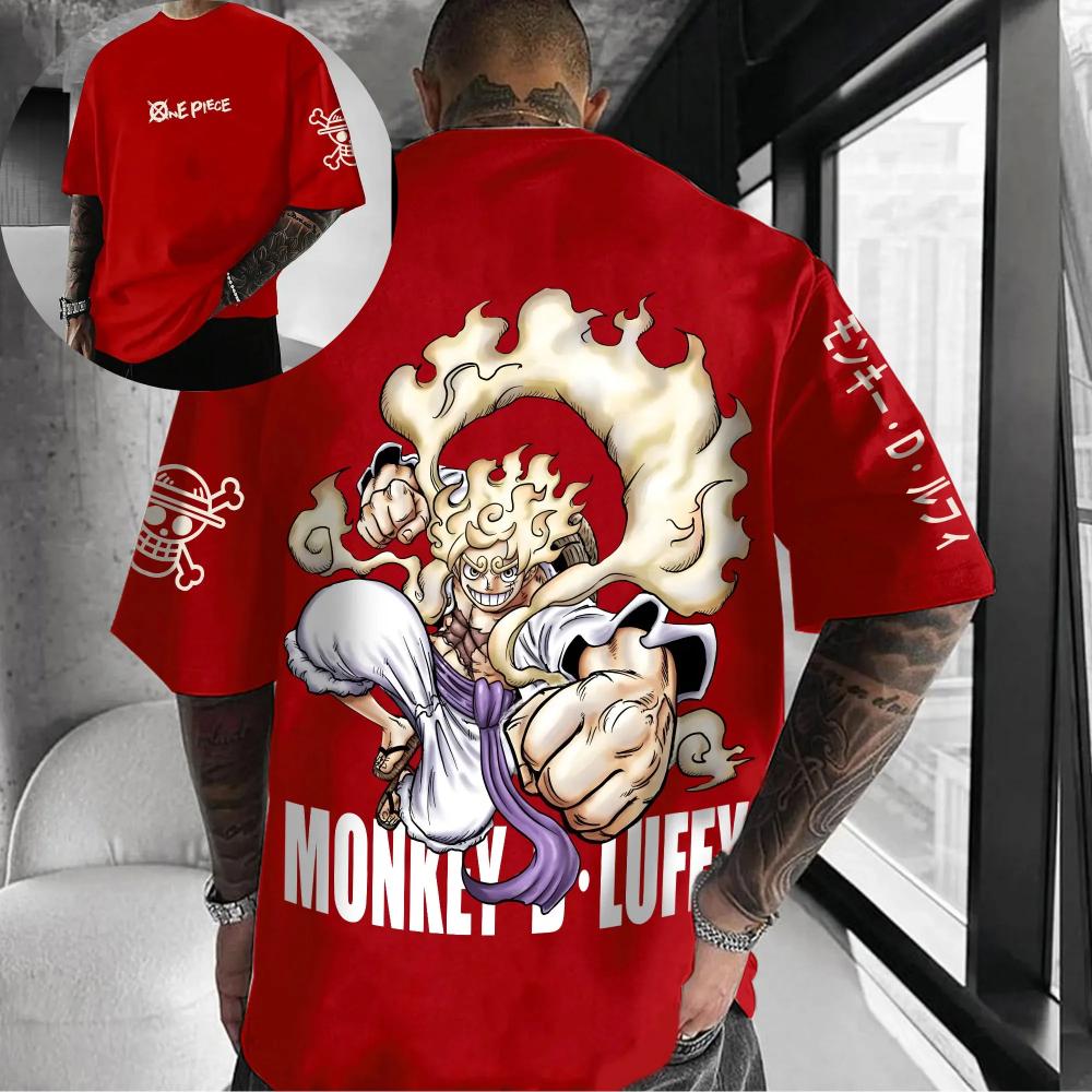 One Piece Nami Weather Witch Zeus Thunderbolt Oversized T-Shirt Anime Streetwear for Men Women Casual Tees