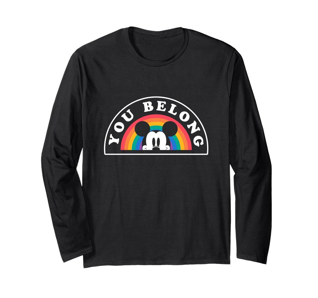 Disney Mickey And Friends You Belong Rainbow Logo Long-Sleeve T-Shirt