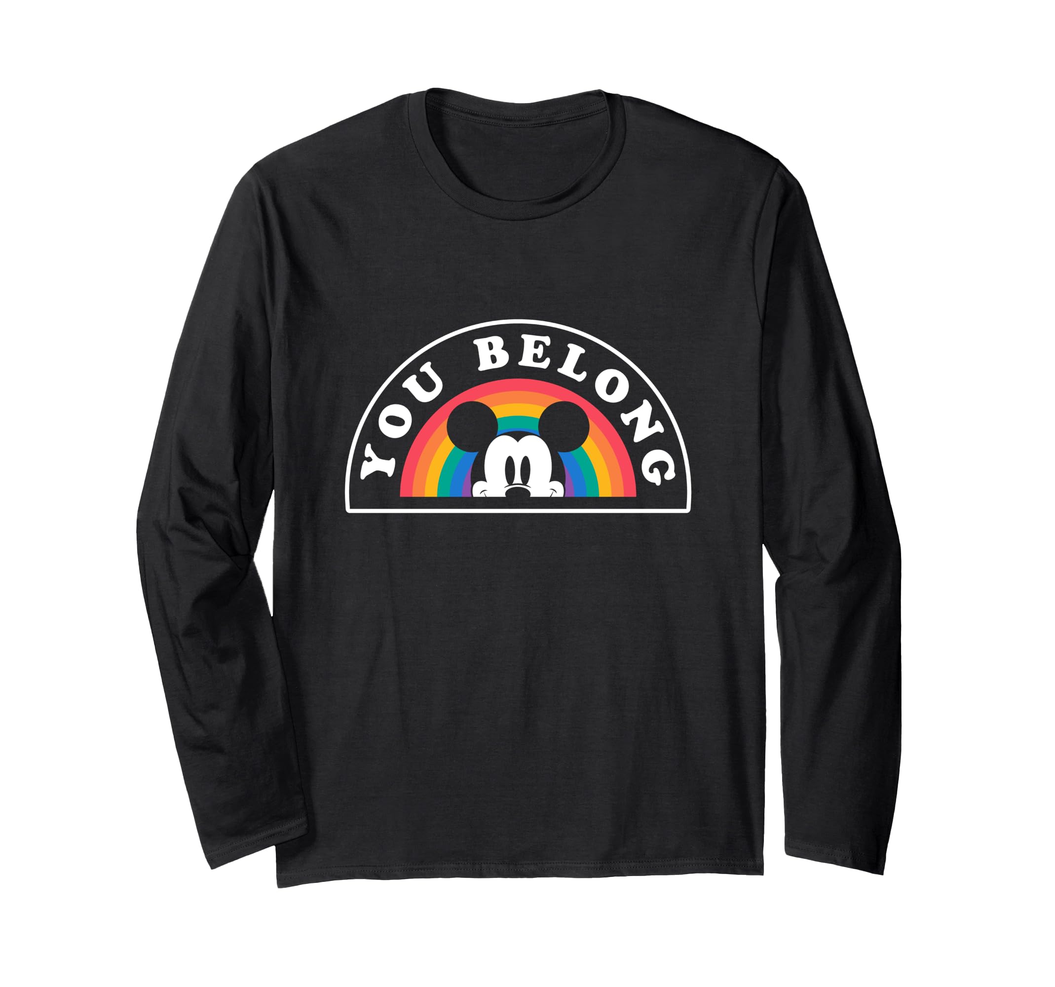 Футболка с длинными рукавами Disney Mickey And Friends You Belong Rainbow Logo чёрный