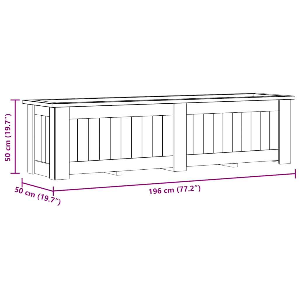 Raised Garden Bed 196 X 50 X 50 Cm Pressure Treated Pine Wood