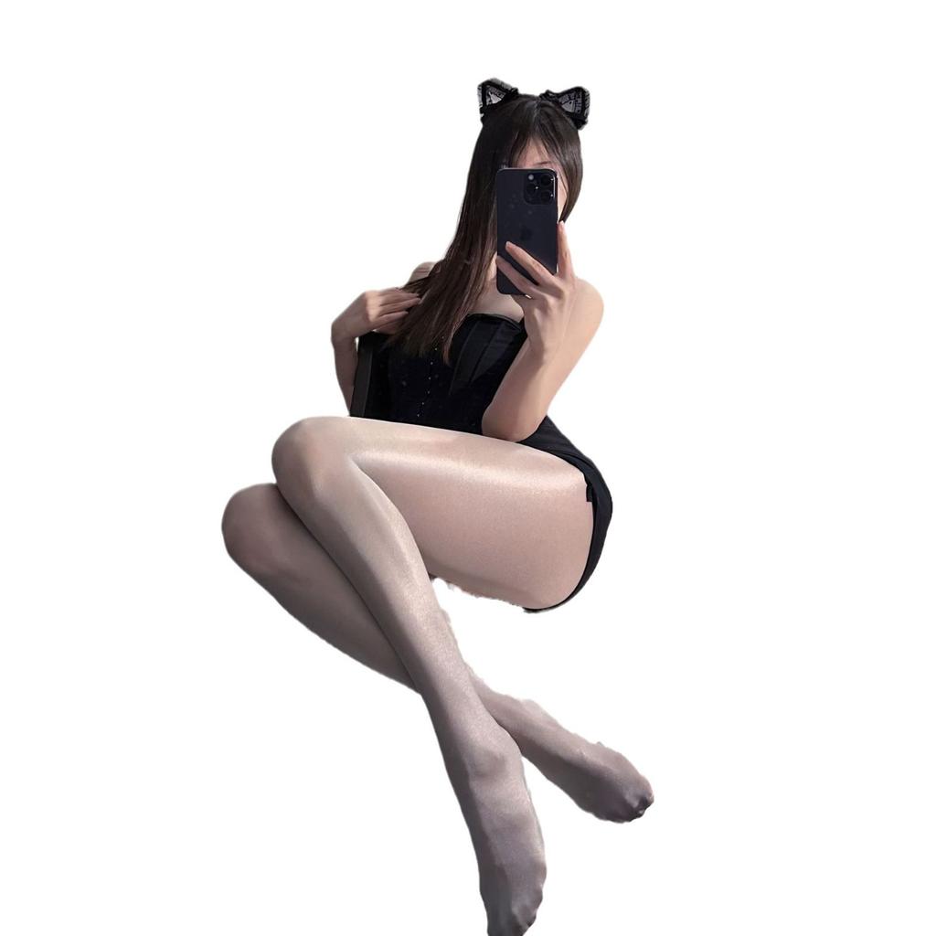 Sex oily socks underwear sexy stockings transparent oily naked ammonia core silk one-piece open crotch closed crotch pantyhose women