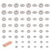 304 Stainless Steel Spacer Beads, Flower, Stainless Steel Color, 3~6x1~1.5mm, Hole: 1~1.4mm, 20pcs/style, 4 Styles, 80pcs