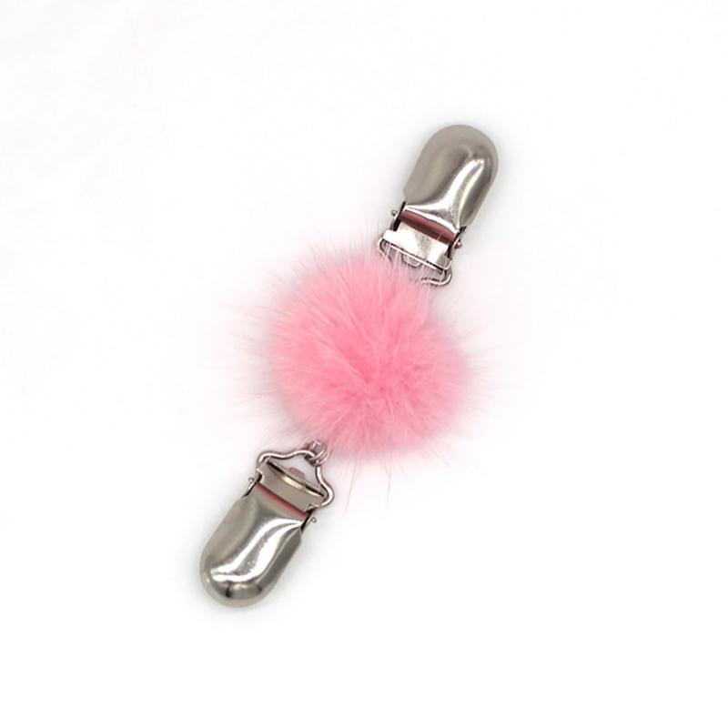 Stylish Fuzzy Sphere Embellished Shawl Clip Sturdy Neckline Clip Fastening Buckles Suitable For Various Occasions