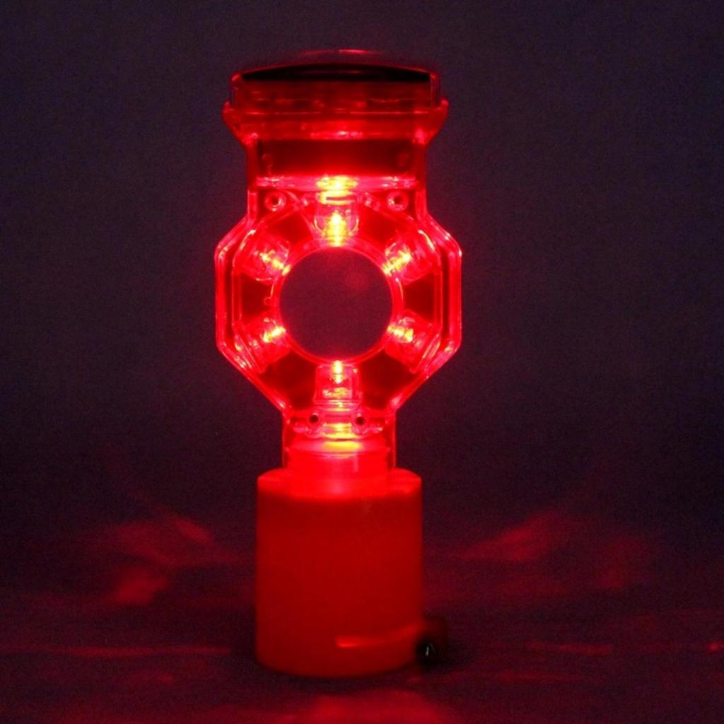 Dual-Sided LED Solar Traffic Safety Cone Flashing Light