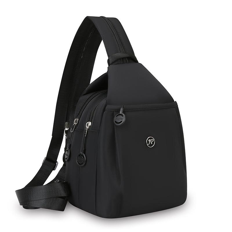 

Модный двухлямочный рюкзак, легкая и повседневная сумка, высокий уровень внешнего вида, сумка через плечо, кроссбоди кошелек чёрный