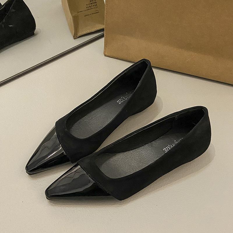Simple Suede Leather Small Single Shoes 2025 Spring Temperament Elegant Suede Pointed Pink Flat Shoes Women
