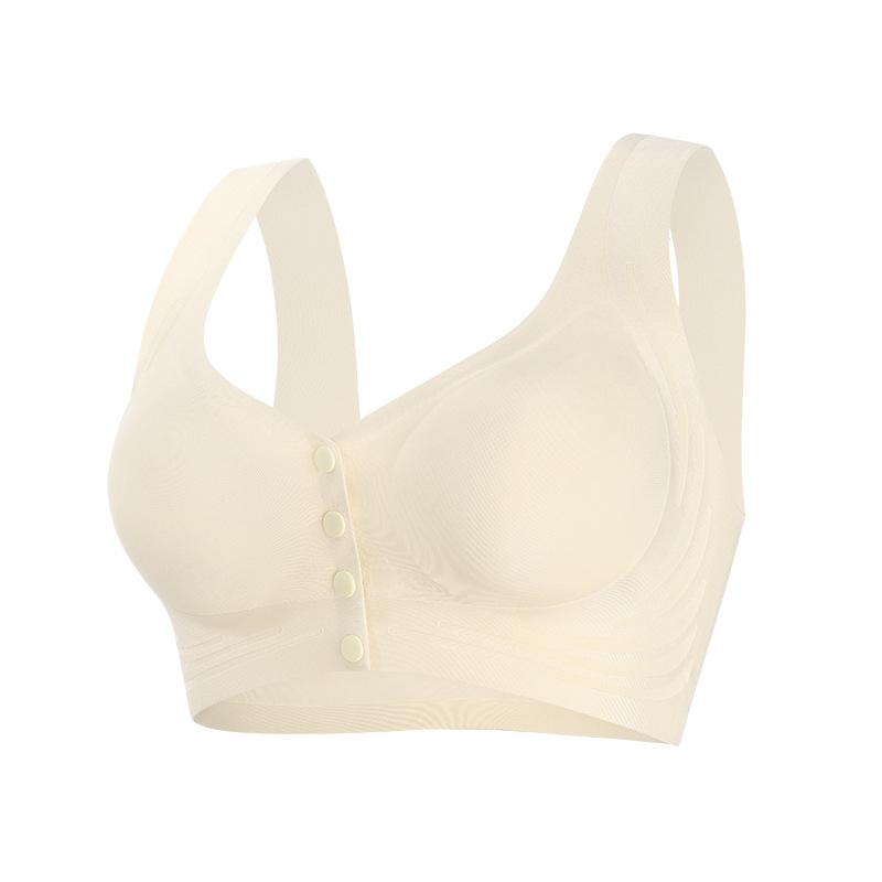 Creative seamless front buckle underwear women's strong support does not run cup no steel ring large size bra cover