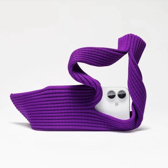 Stretchy Mobile Phone Bag Knitted Crossbody Phone Pouch Stretchable Universal Tote Handbag Smartphone Carrier for