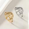 Creative Personality Stainless Steel Circle Hollowed-out Life Tree Couple Rings for Men Women Trendy Hip-hop Amulet Jewelry Gift
