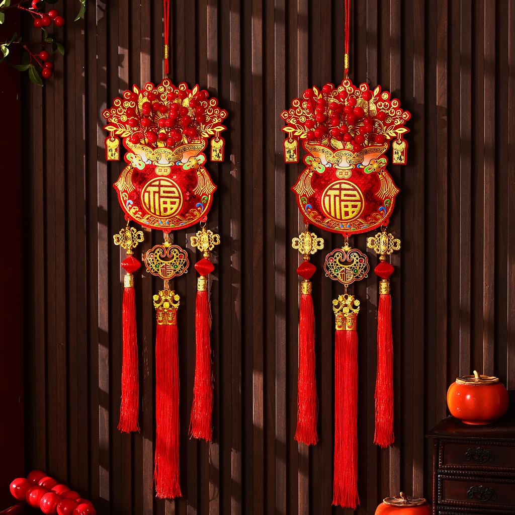 2026 Lucky Red Envelope Charm – Chinese New Year Horse Zodiac Decoration, Festive Fortune Pouch Hanging Ornament with "Fu" Symbol for Home, Car & Door