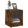 Table de chevet - Maison Exclusive - 2 pcs chêne fumé - Portes vitrées - Bois d'ingénierie