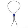 Women Cool Chokers Pendant Collar Necklace Clavicle Chain Chokers Bolo Tie Lariat Style Collar Jewelry Blue
