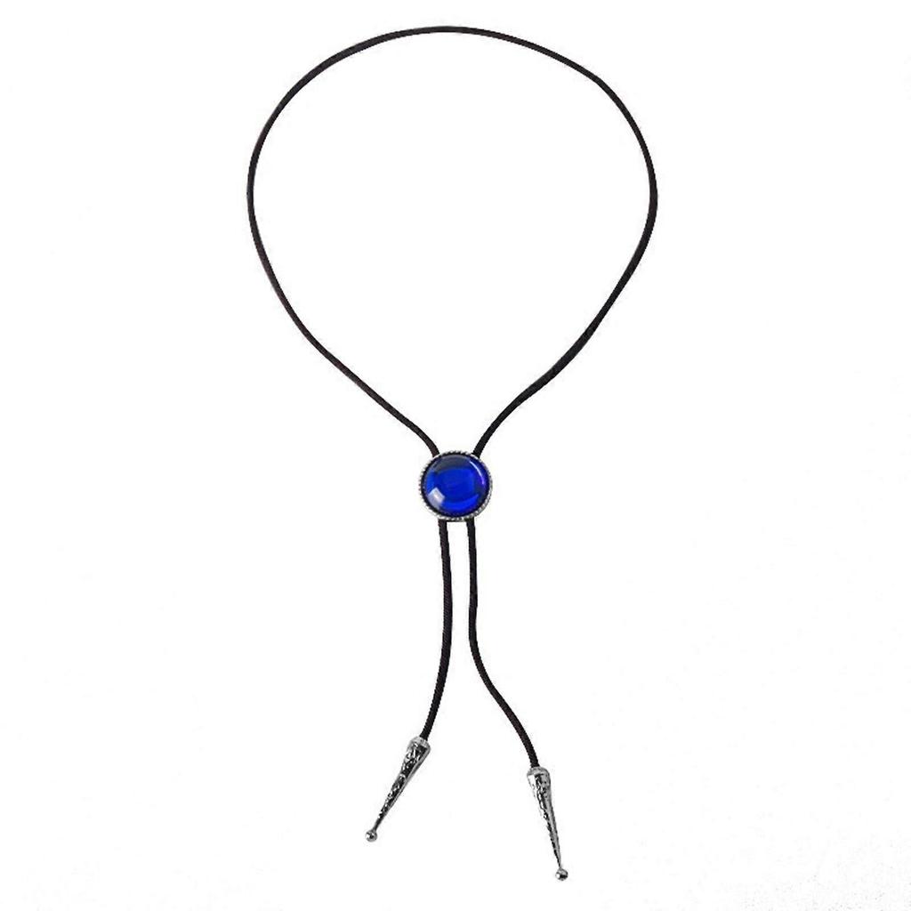 Women Cool Chokers Pendant Collar Necklace Clavicle Chain Chokers Bolo Tie Lariat Style Collar Jewelry Blue