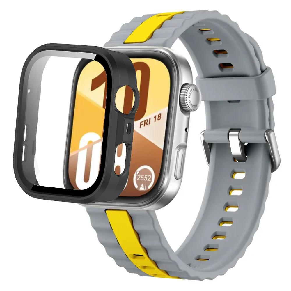 Silikonarmband+PC-Hülle für Huawei Watch Fit 4/Fit 4 Pro Intelligentes Armbandteile für Huawei Watch Fit 3 Uhr Schutzhülle