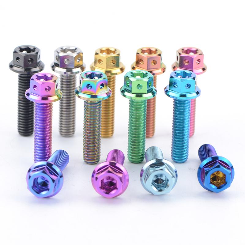 TMJ Titanium Bolts Hexagon and Flanged Head Race Spec Screws M6