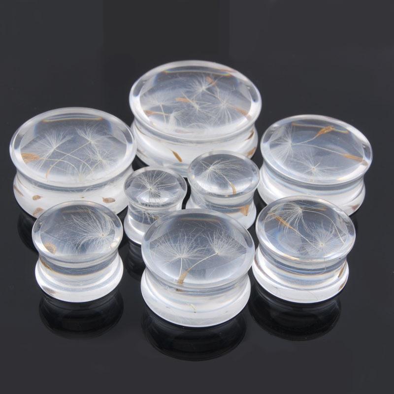 Dandelion Acrylic Ear Plug Gauge Expander Stretcher Flesh Tunnel Piercing Body Jewelry 10-25mm