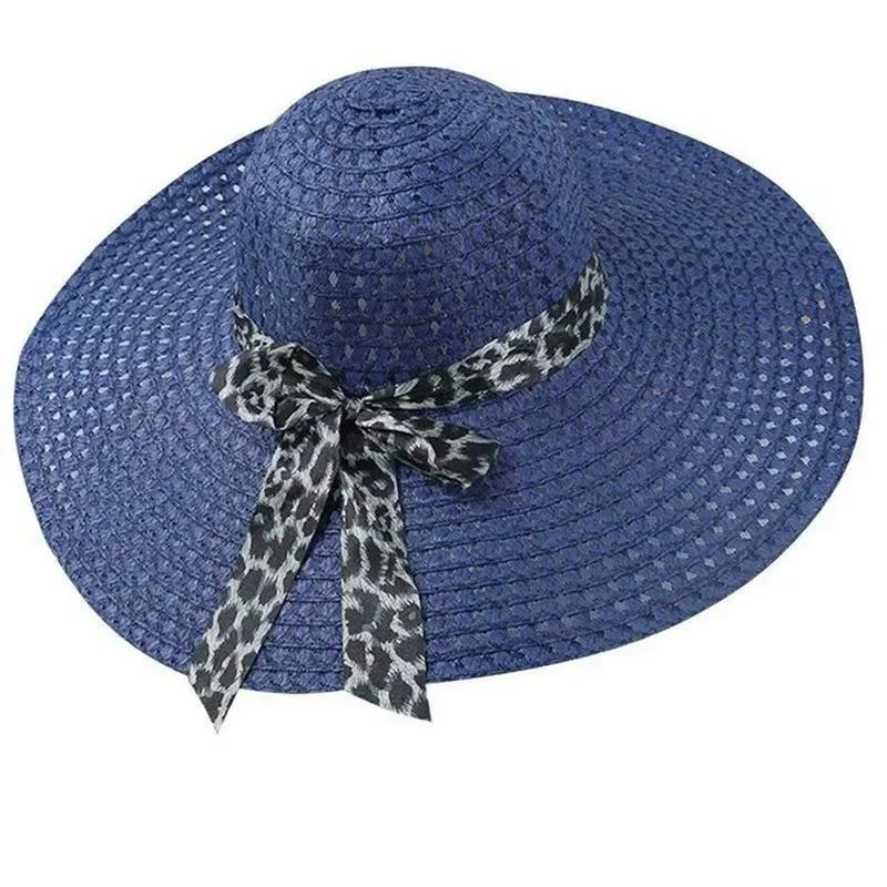 Fashion Gifts Women Summer Hat Wide Brim Straw Cap New Korean Version Bow Grass Caps Sun Protection Beach Accessories Gifts
