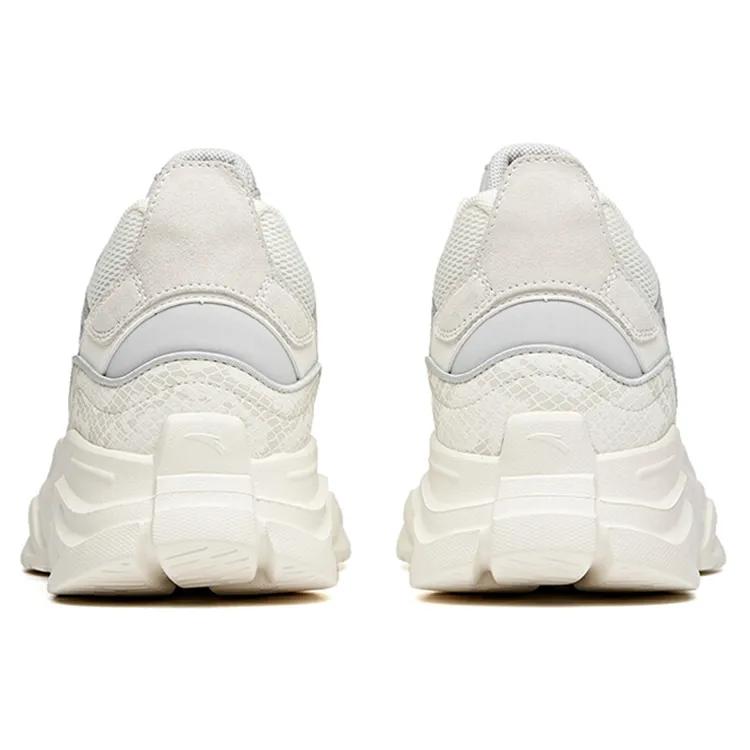 Anta Life Collection Synthetic Leather Slip Resistant Abrasion Resistant Low top Chunky Sneakers Men's White Gray (Unisex) Chunky Sneakers