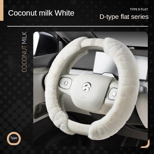 Luxury Plush Steering Wheel Cover Diamond Universal 15 Inch Handle Cover Winter M Fur Car Steering Cover Fashion D Shape Ring