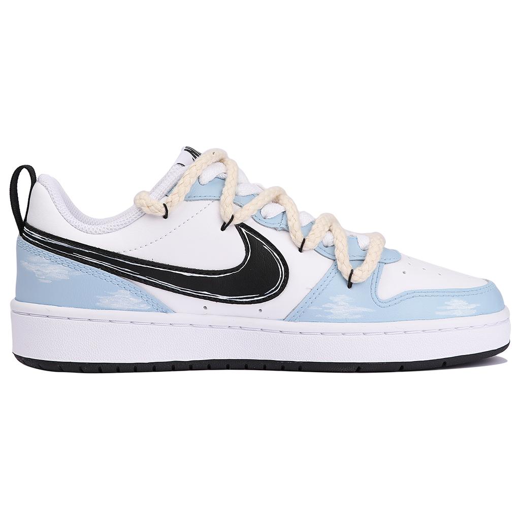 Nike Court Borough Low 2 Low top Skateboard Shoes GS Blue White BQ5448-104(TeamThree- )