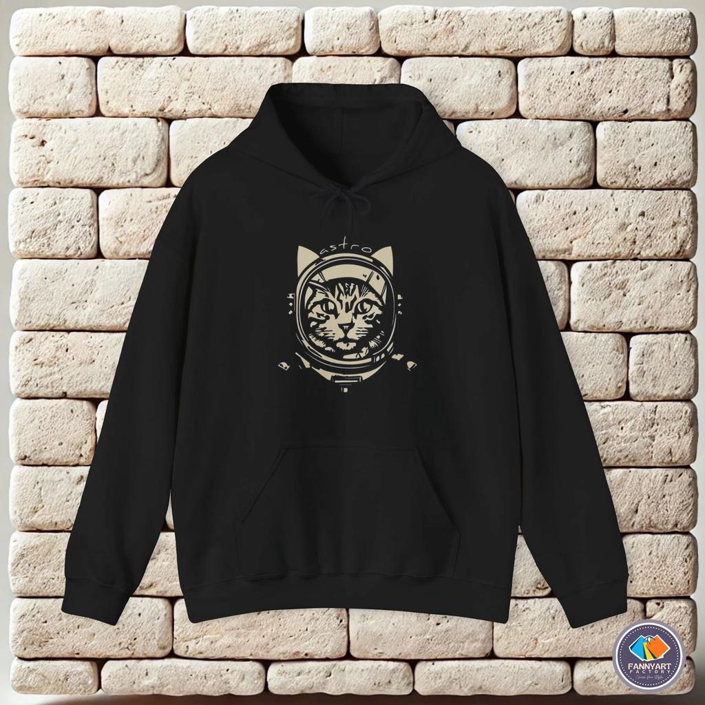 hoodie-Casual Pullover Sweatshirt Astro Cat Cosmic Kityy Astronomical Adventure