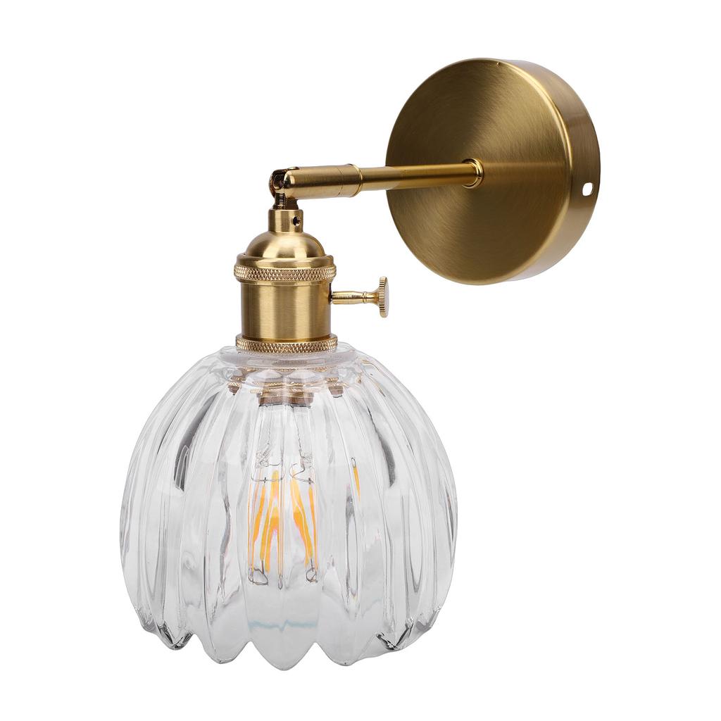 Wall Sconce Glass Lampshade Minimalist Aluminum Alloy Vintage Wall Lamp for Cafe Bedroom Restaurant