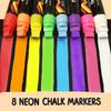 8 Washable Window Markers for Cars - 15mm Jumbo, 3 in 1 Nib, 28g Ink - Liquid Chalk Markers for Chalkboard, Blackboard, Glass, Bistro, Auto, Menu