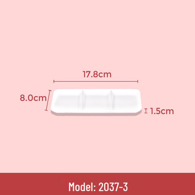Commercial White Melamine 3-Compartment Dipping Dish
