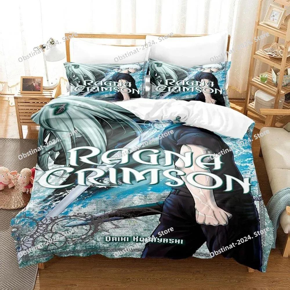 Anime Ragna Crimson Beding Set Single Twin Ful Quen King-Sized Dimensionsd Dimensions Tenager Bedrom Shet Set 3D Print Anime Bed Shet Set