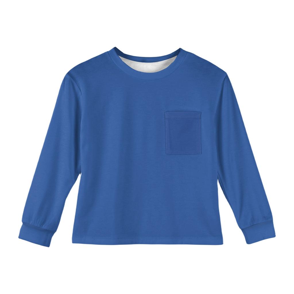 Girls' Long Sleeve Blouse - Round Neck Soft Waist Tunic