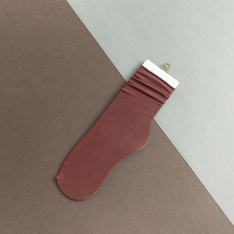 Hehe Socks - Solid Color Women's Socks - Versatile Socks - Rolled Edge - Mid-calf Length - No Heel - All-season Style - Spring, Autumn and Winter