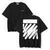 1189 Off-White 2025 Summer New Wave Stripe Pattern Printed Short Sleeved T-shirt for Men and Women